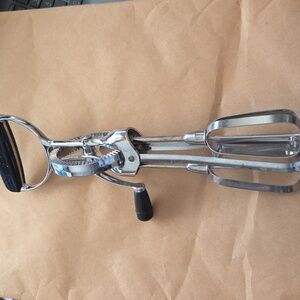 Vintage Flint Ecko Best Manual Hand Mixer Egg Beater Crank USA Made Kitchen Tool